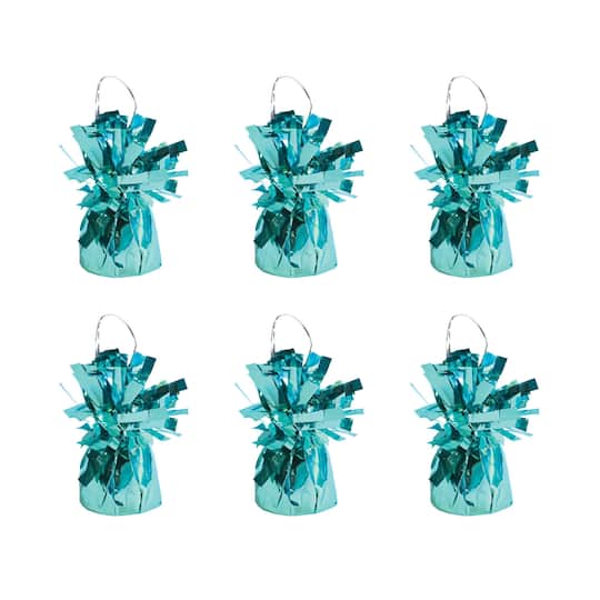 Beistle 6oz. Light Blue Metallic Wrapped Balloon Weights, 6ct.